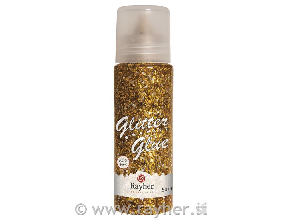 Glitter u ljepilu, grubi, zlatni, 50ml