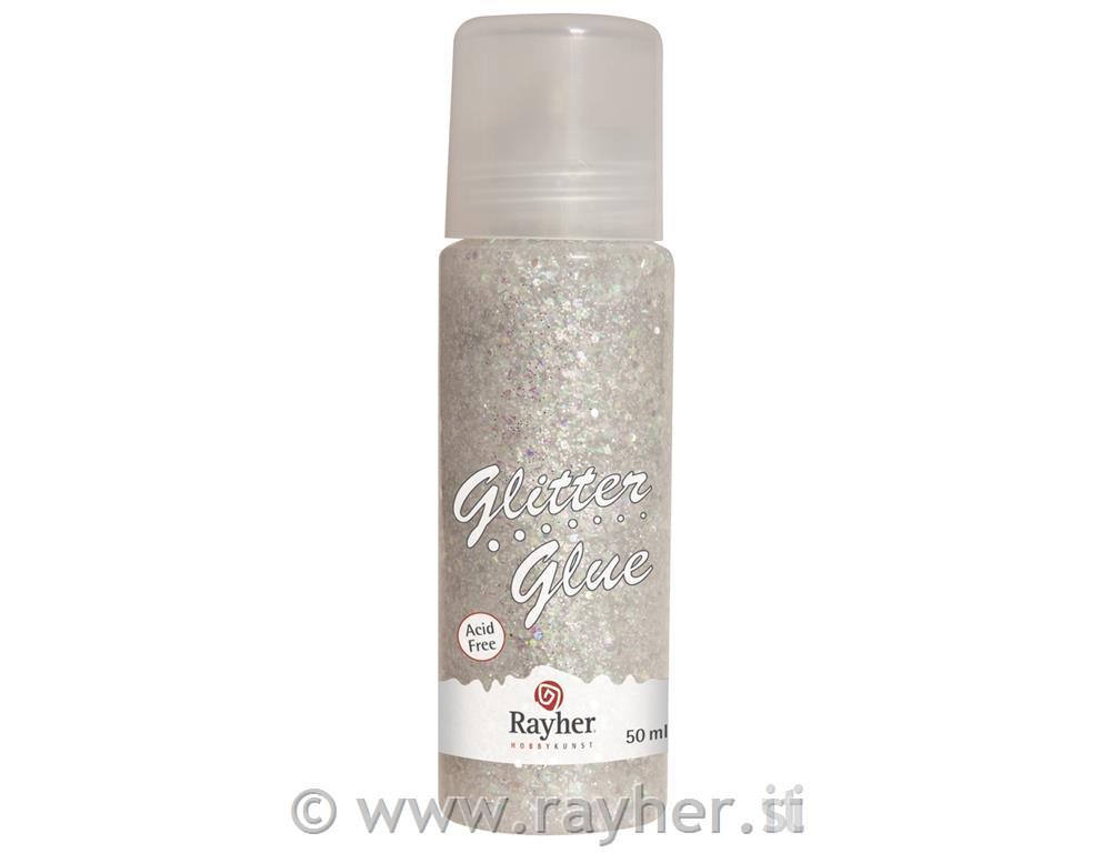 Glitter u ljepilu, grubo, bijelo, 50ml