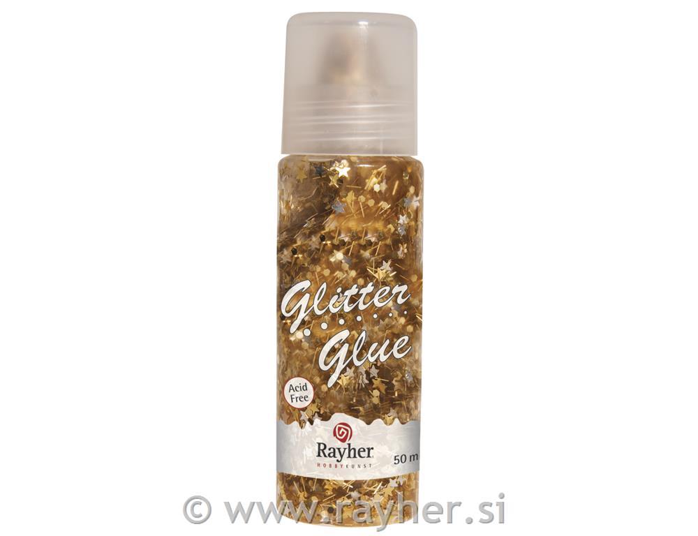 Glitter u ljepilu, filamenti, zlato, 50ml