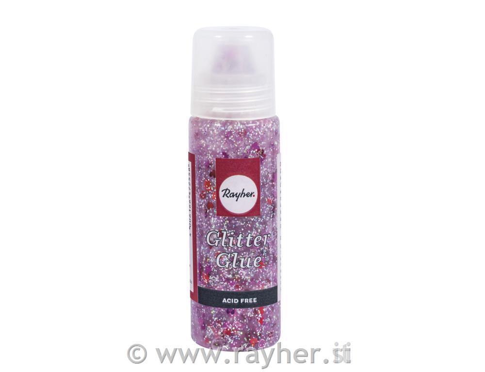 Glitter u ljepilu, srca, ružičasta / srebrna, 50ml