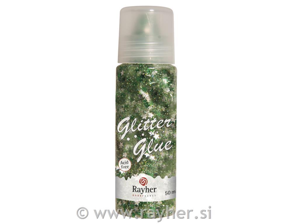 Bleščice v lepilu, zvezdice, zeleno/srebrne,50ml