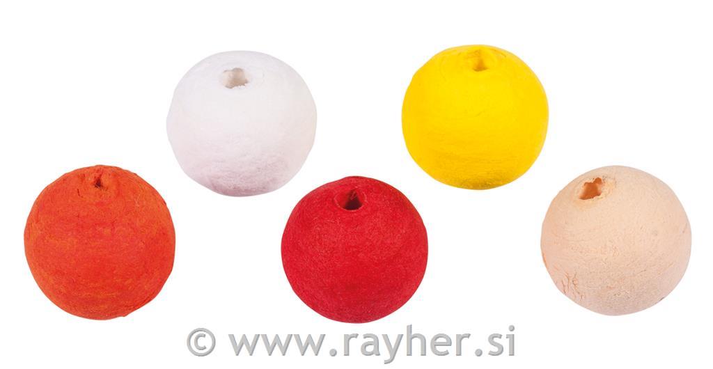 Kuglice iz pamuka, 1,8 cm, žuto-crvena,