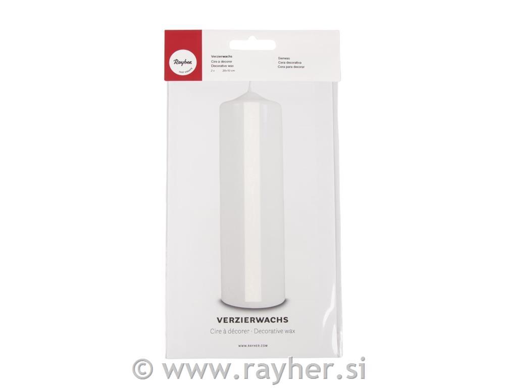 Wax foil for decorations, 20x10 cm, whit