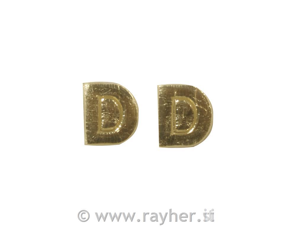 Wax letters, 9 mm, D, gold, tab-bag 2 pc
