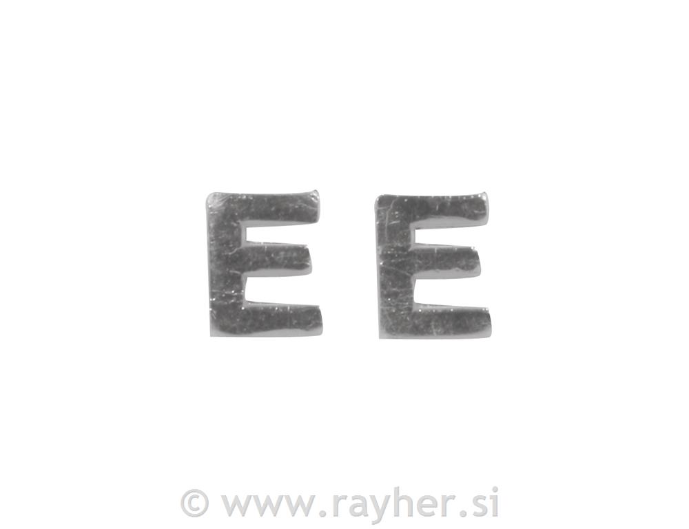 Voščena črka, 9 mm, E, srebrna, 2 kom.