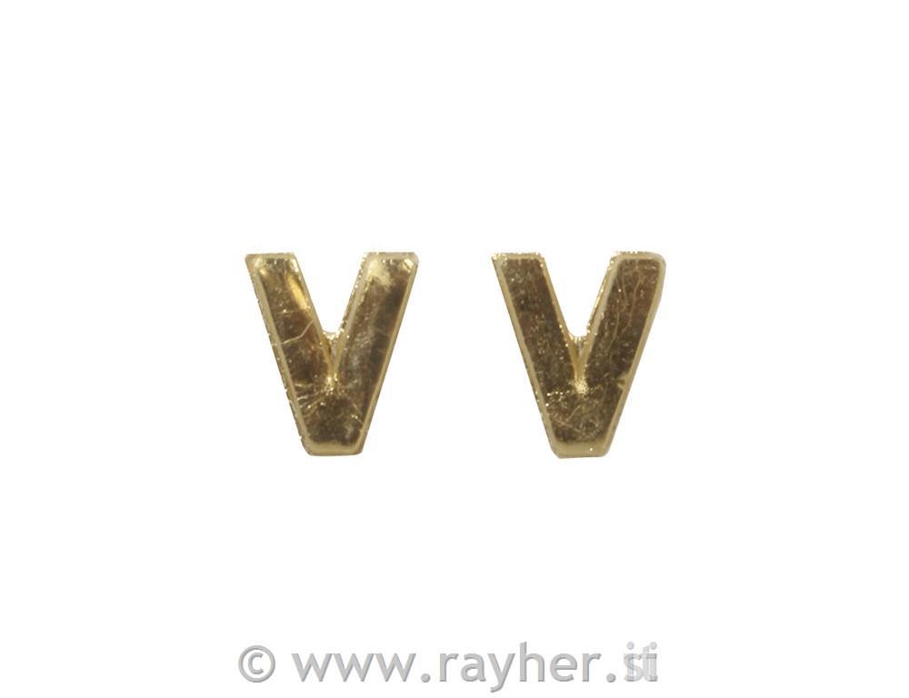 Voskano slovo, 9 mm, V, zlatno, 2 kom.