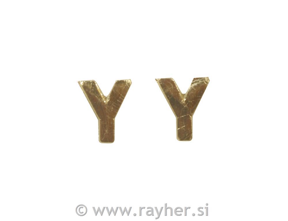 Voščena črka, 9 mm, Y, zlata, 2 kom.