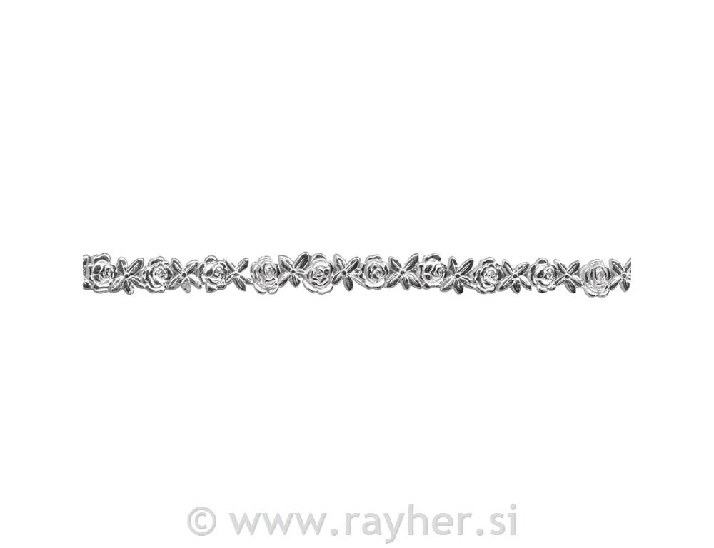 Voštana bordura, 24x1 cm, srebro, 1 kom.