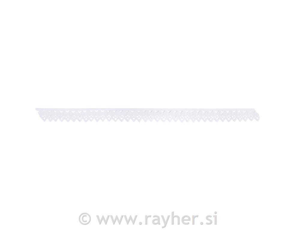 Decorative wax lace stripswhite23.5x1.5cm, tab-bag 1pc