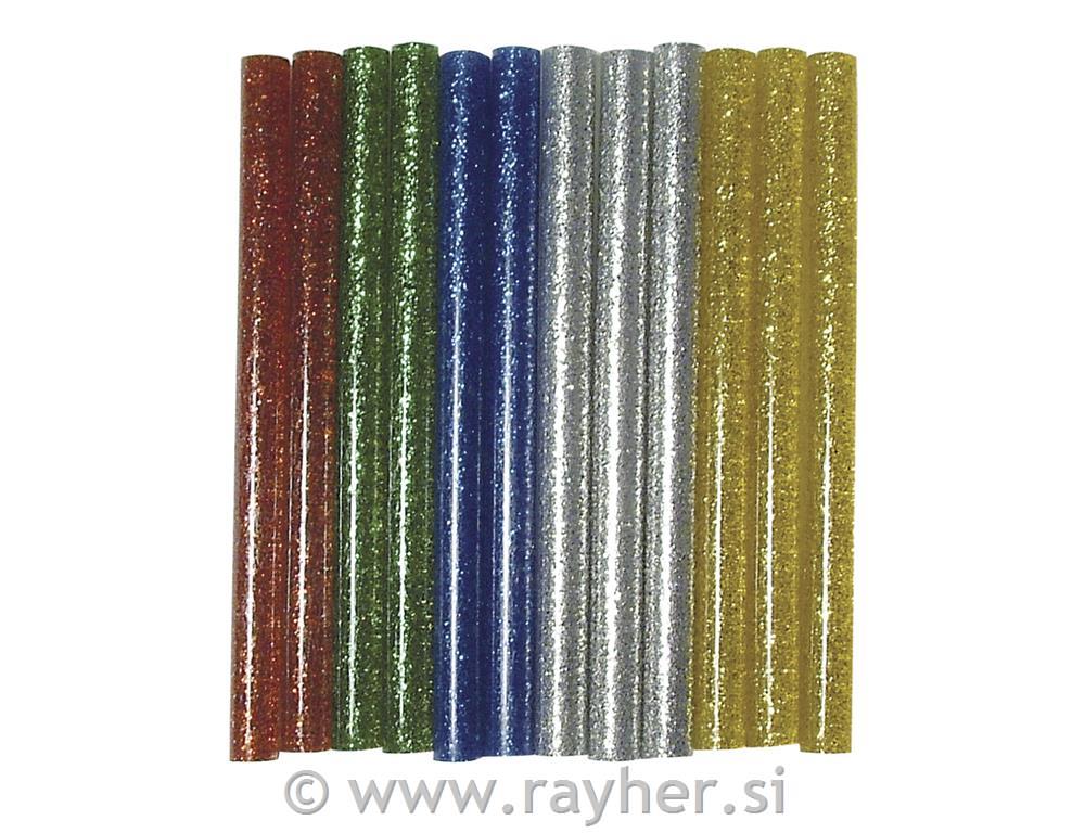 Glitter glue sticks for glue gun, mixed,