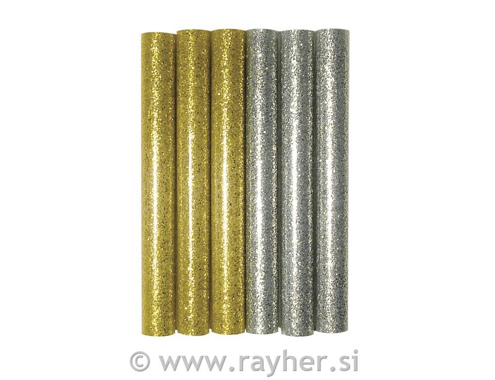 Glitter glue sticks for glue gun, gold/