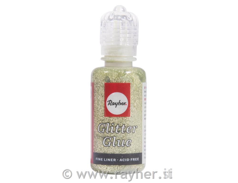 Glitter glue metallic, lime, bottle 20 m