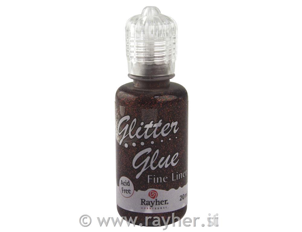 Ljepilo s blještavilom metalik, smeđi, 20 ml