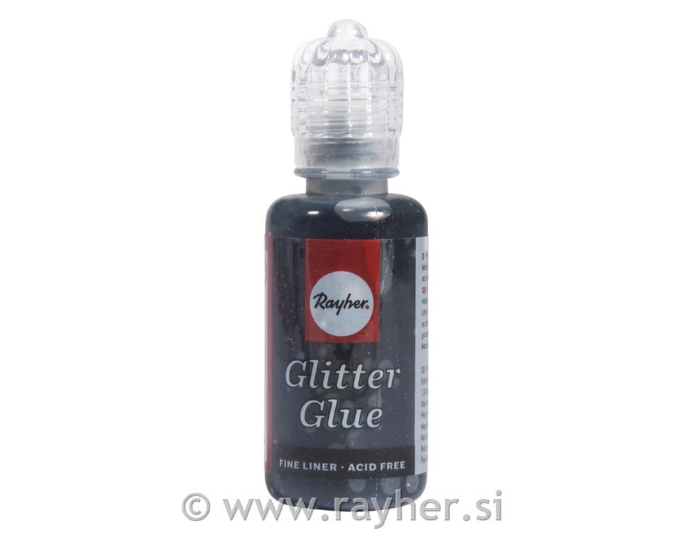Lepilo z bleščicami metallic, črna, 20 ml