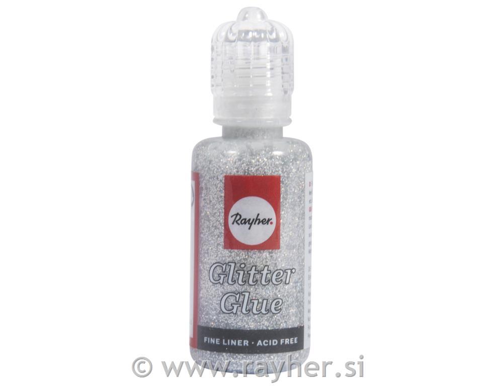 Ljepilo s blještavilom metalik, srebro,2 ml