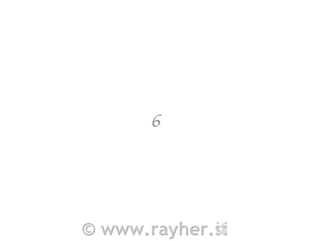 Naljepnice: broj "6", srebrna, 10x23 cm