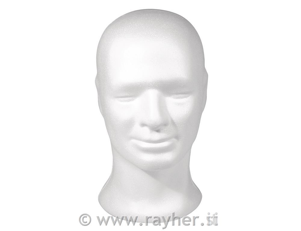 Glava od stiropora, muški, 30,5 cm