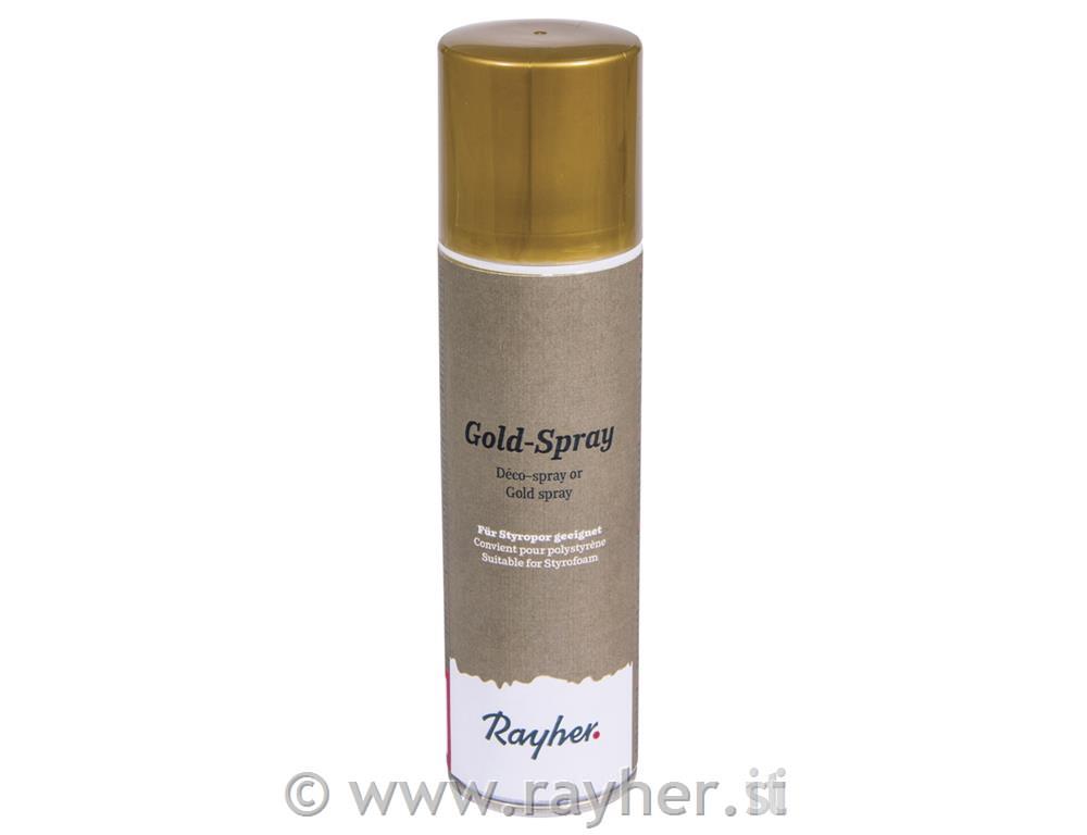 Sprej dekorativni, zlatni, 150 ml, prikladan i za stiropor