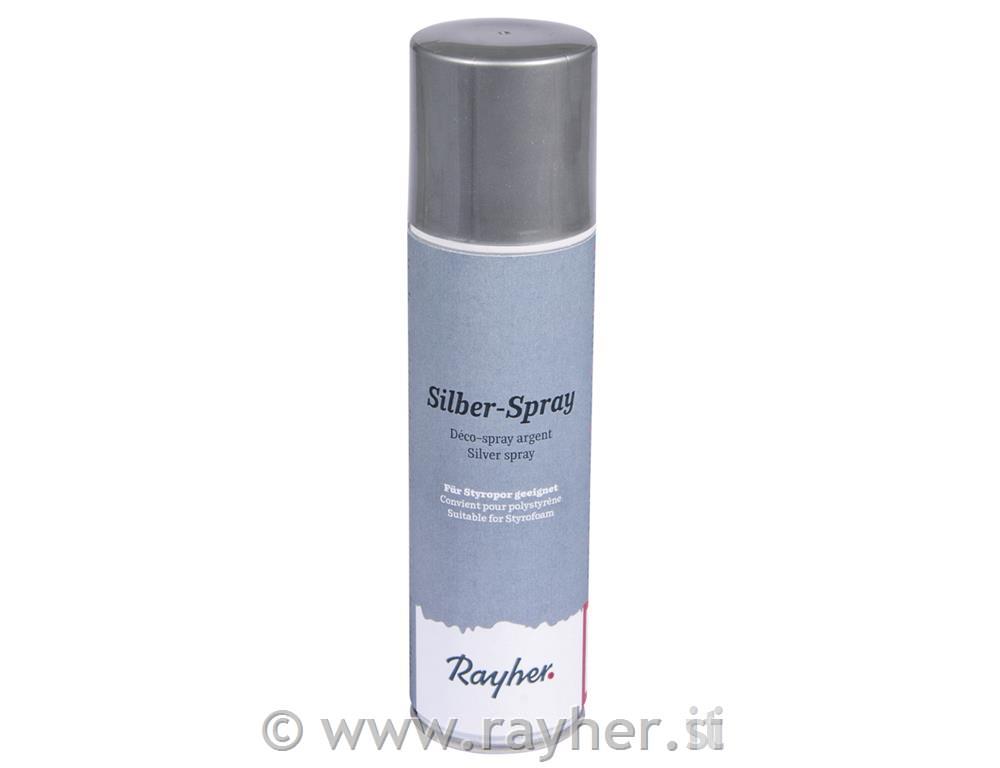 Sprej dekorativni, srebrni, 150 ml, prikladan i za stiropor