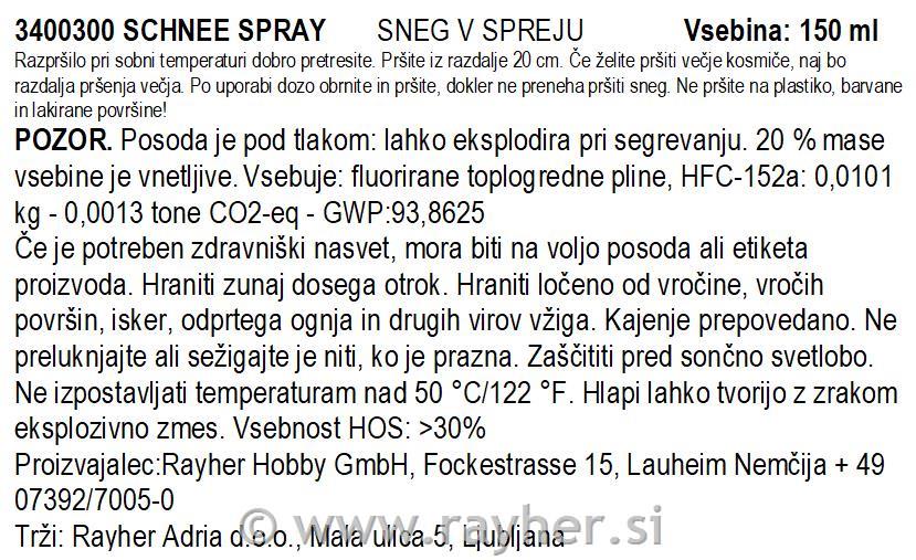 Sprej snijeg, 150 ml, pogodan i za stiropor