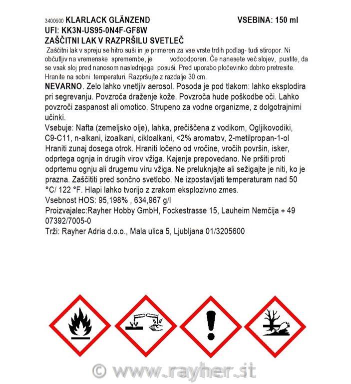 Lak za raspršivanje, 150 ml, sjajni