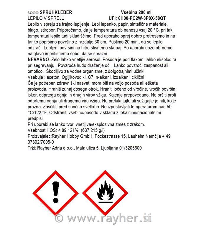 Ljepilo za raspršivanje, 200 ml