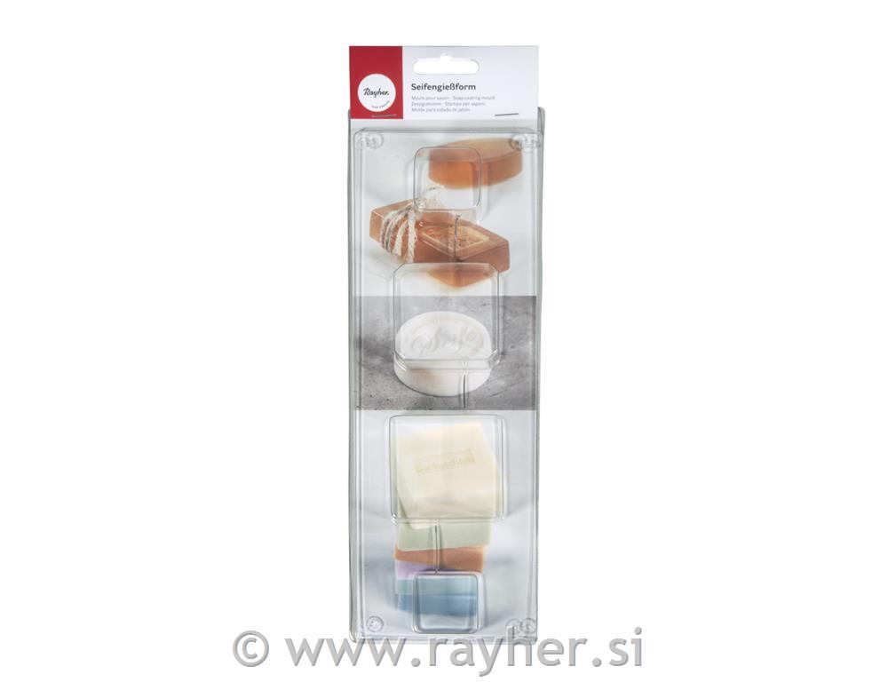 Soap casting mould: square Depth 3cm, 4-part