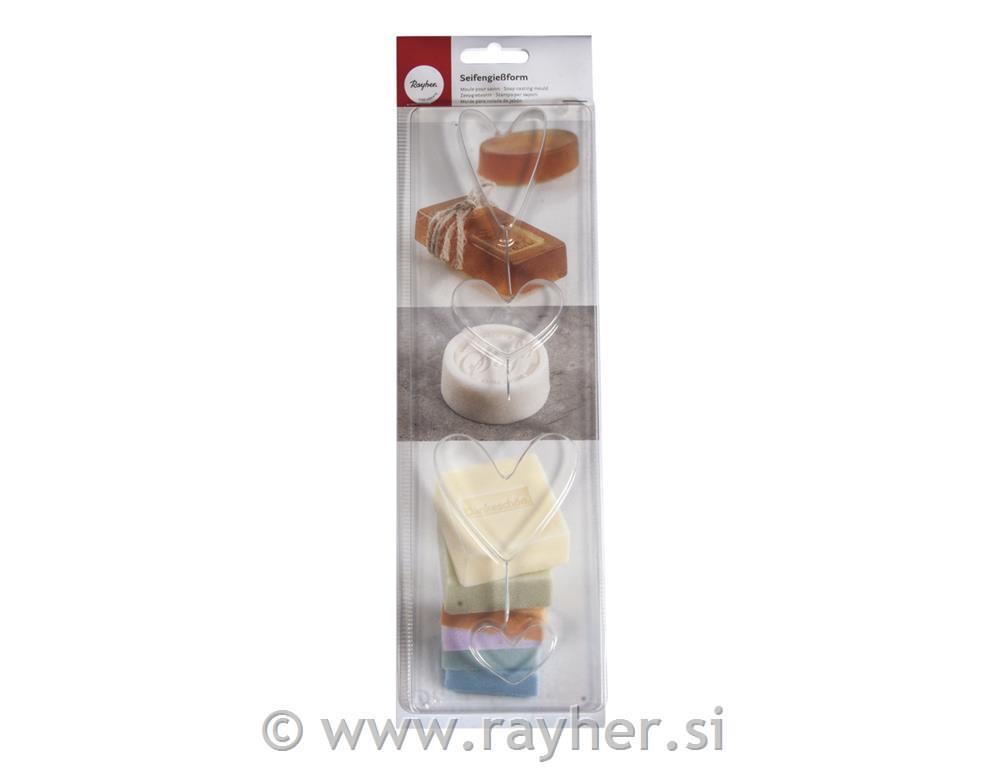 Kalupi za sapun: Srce, dubina 3cm, 4 dijela