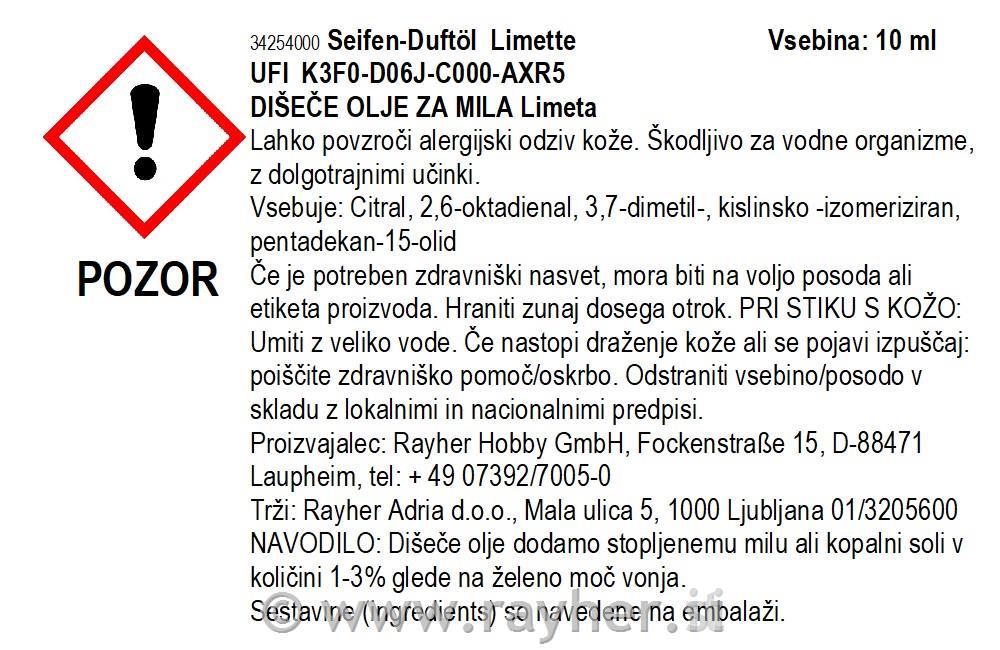 Mirisno ulje za sapun, limeta, 10 ml