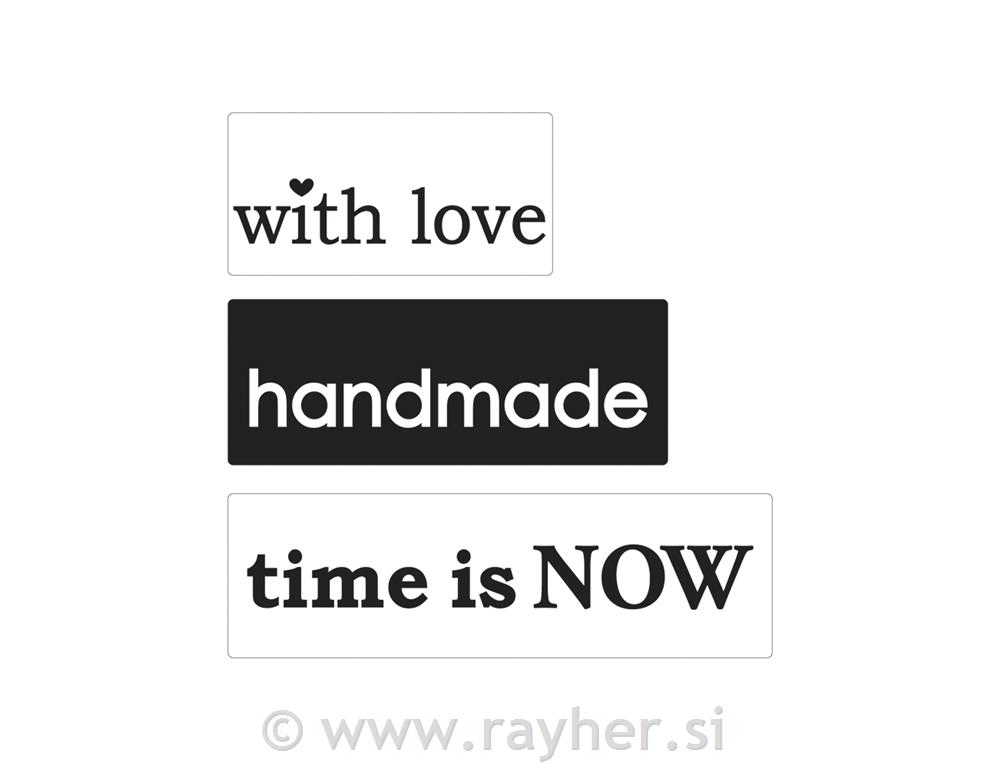 Utisci za kalup "…LOVE", "handmade", "time ...", 30x15mm, 40x15mm, 50x15mm, set