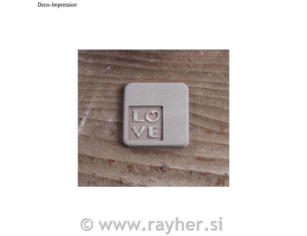 Utisci za kalup: "Love" + ptica, 25x30mm, 2 komada