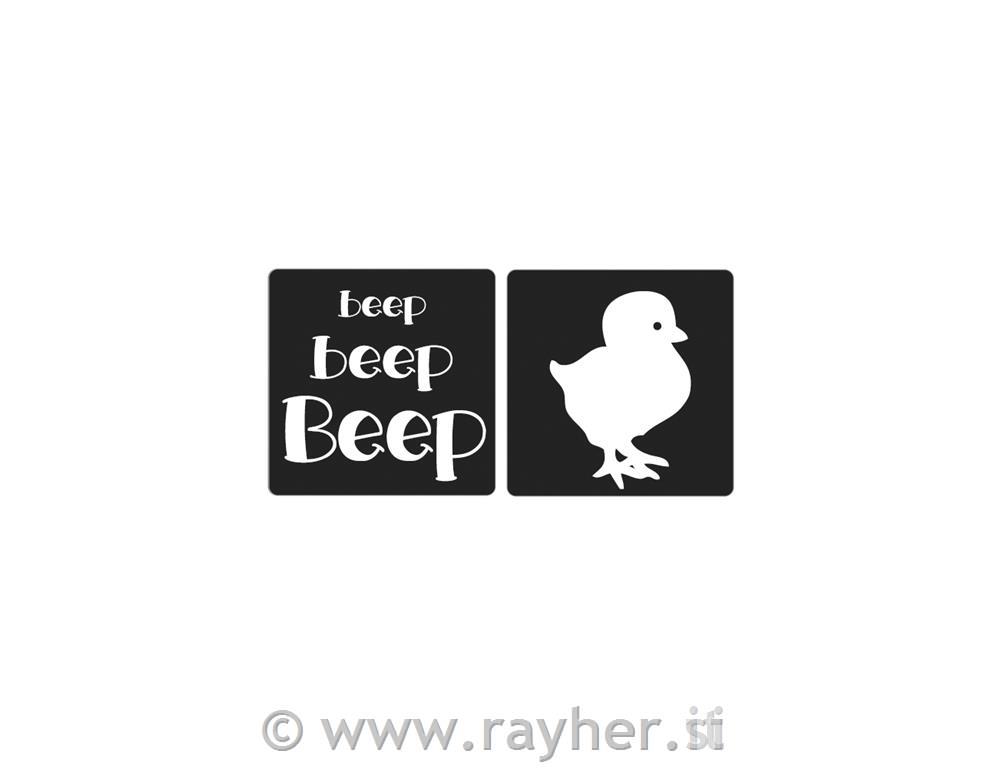 Odtis za kalup Piščanček "beep beep beep", 2.5x2.5cm, 2 kosa
