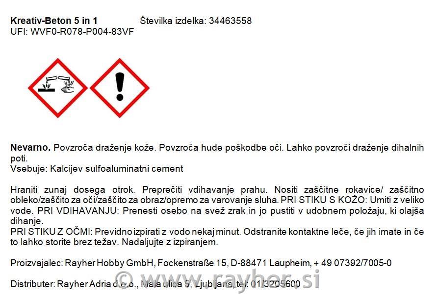 Kreativni cement 5 u 1; 3 kg