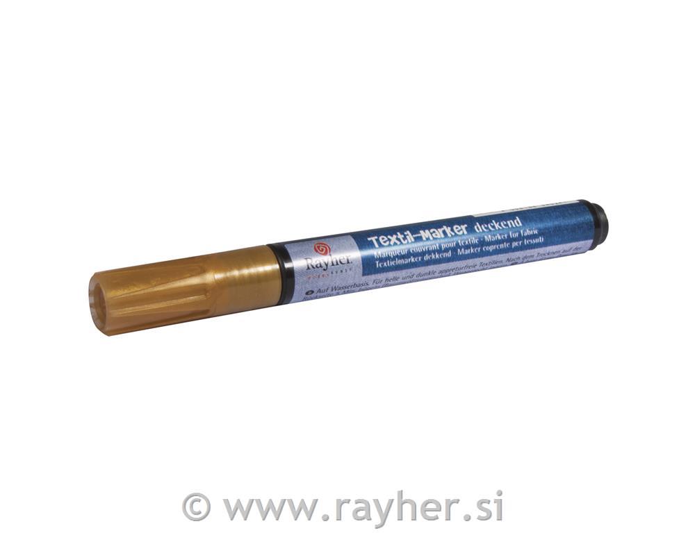 Fabricl marker opaque, gold, round point2-4 mm, with valve