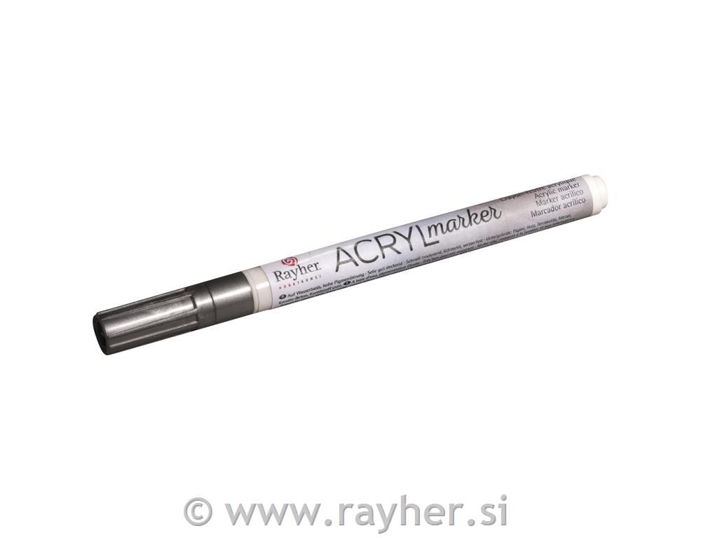 Marker akril, srebro, 1-2 mm