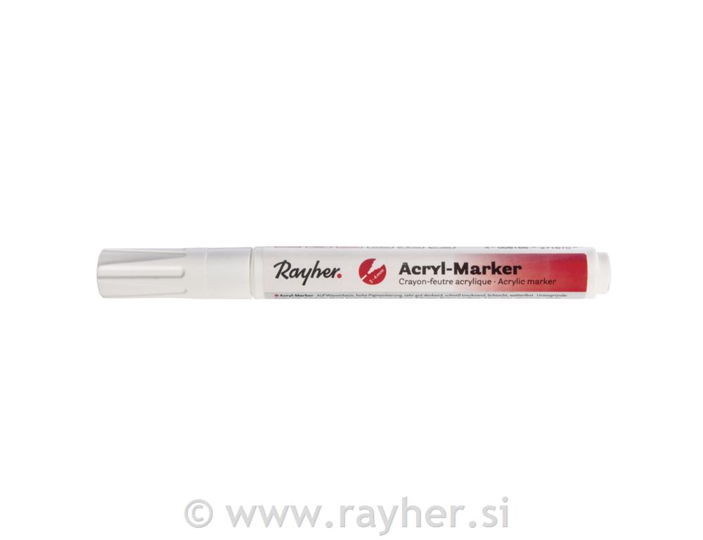 Marker akril, bijeli, 2-4 mm