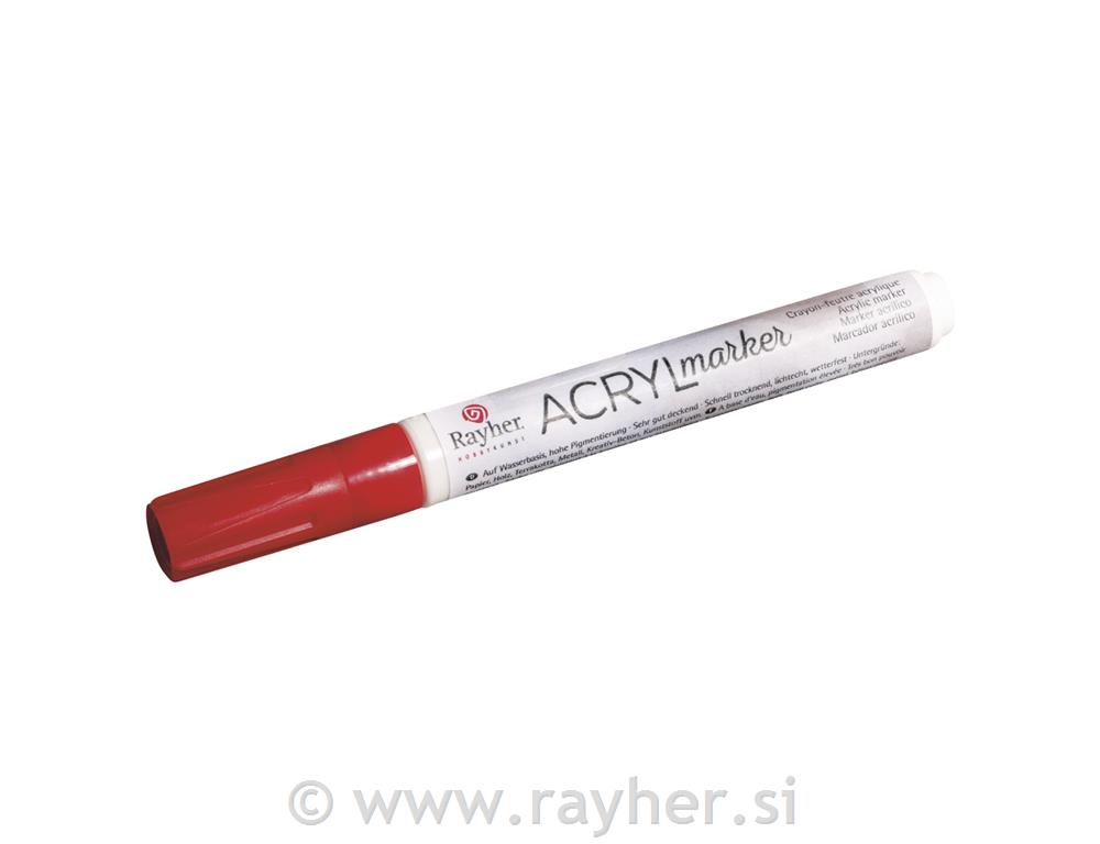 Marker akril, crveni, 2-4 mm