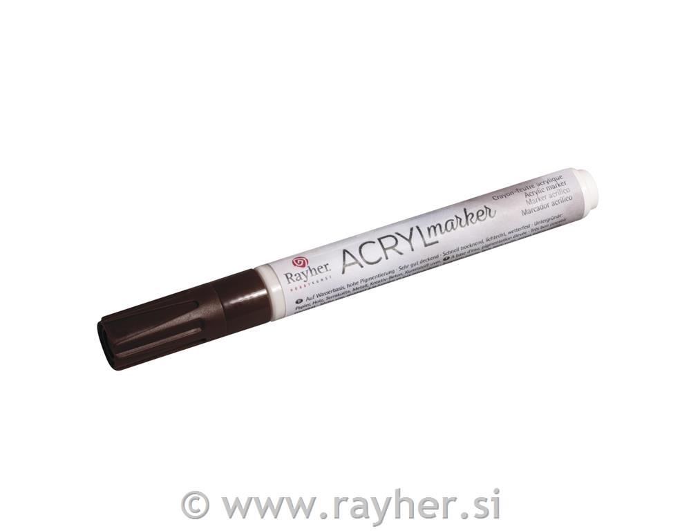 Marker akril, smeđi, 2-4 mm