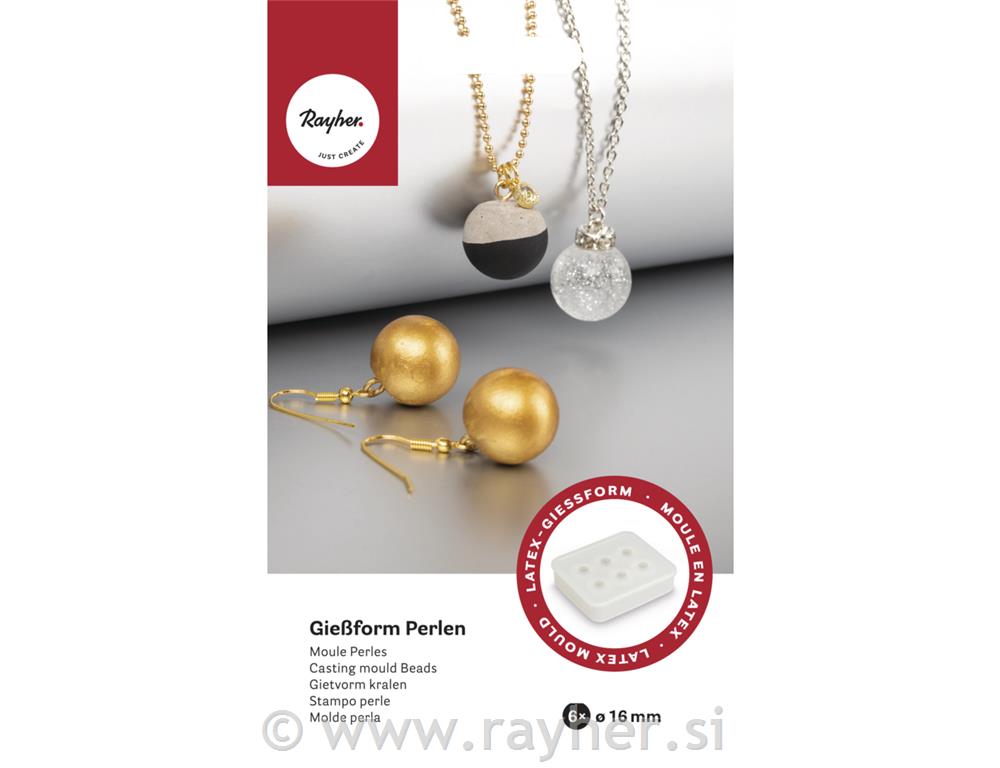 Kalup iz silikona, Perle, 6 perl: 16 mm