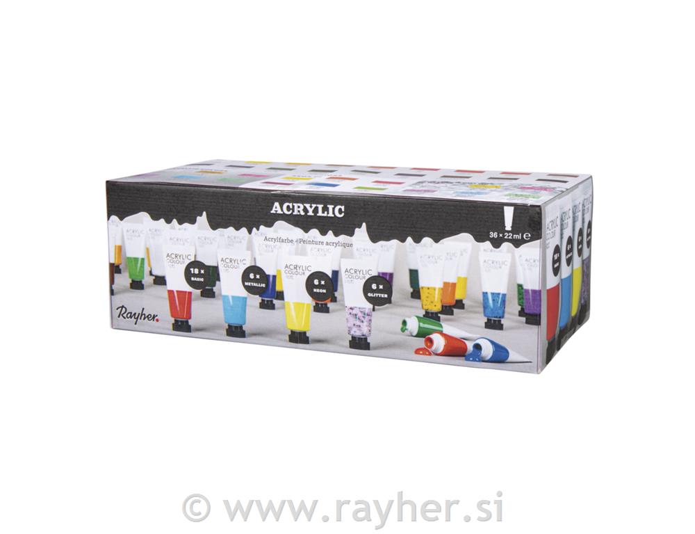 Set akrilnih boja, 22ml x 36kom