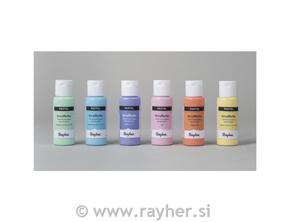 Akrilne boje, pastel, set od 6 kom
