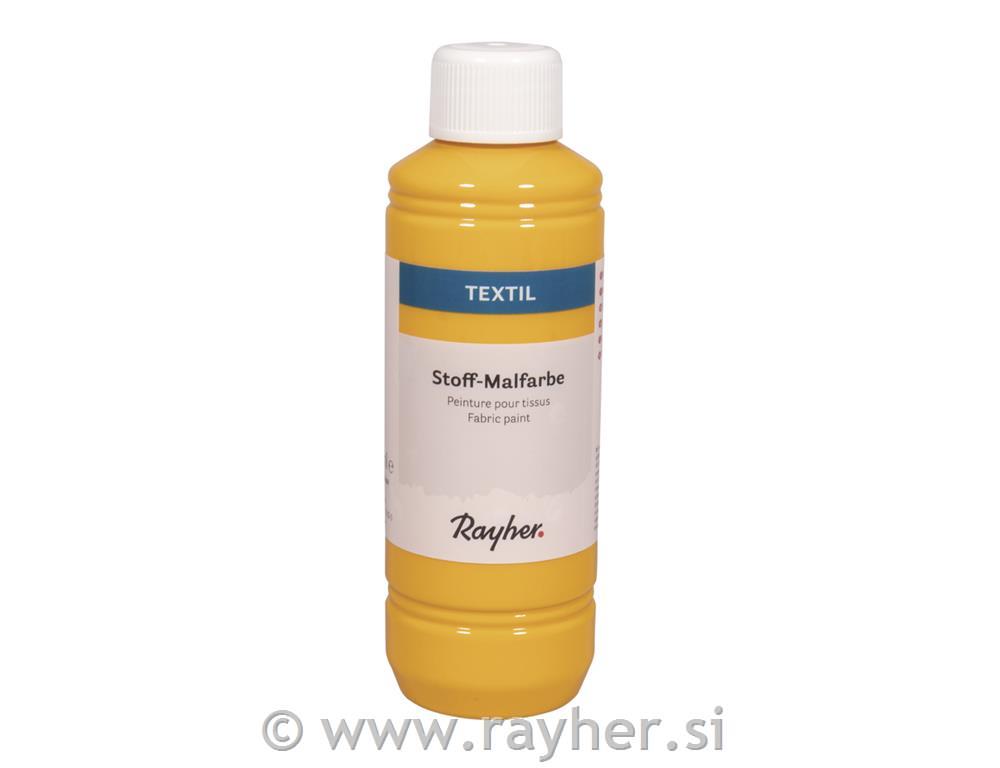 Barva za tekstil, sončno rumena, 250ml