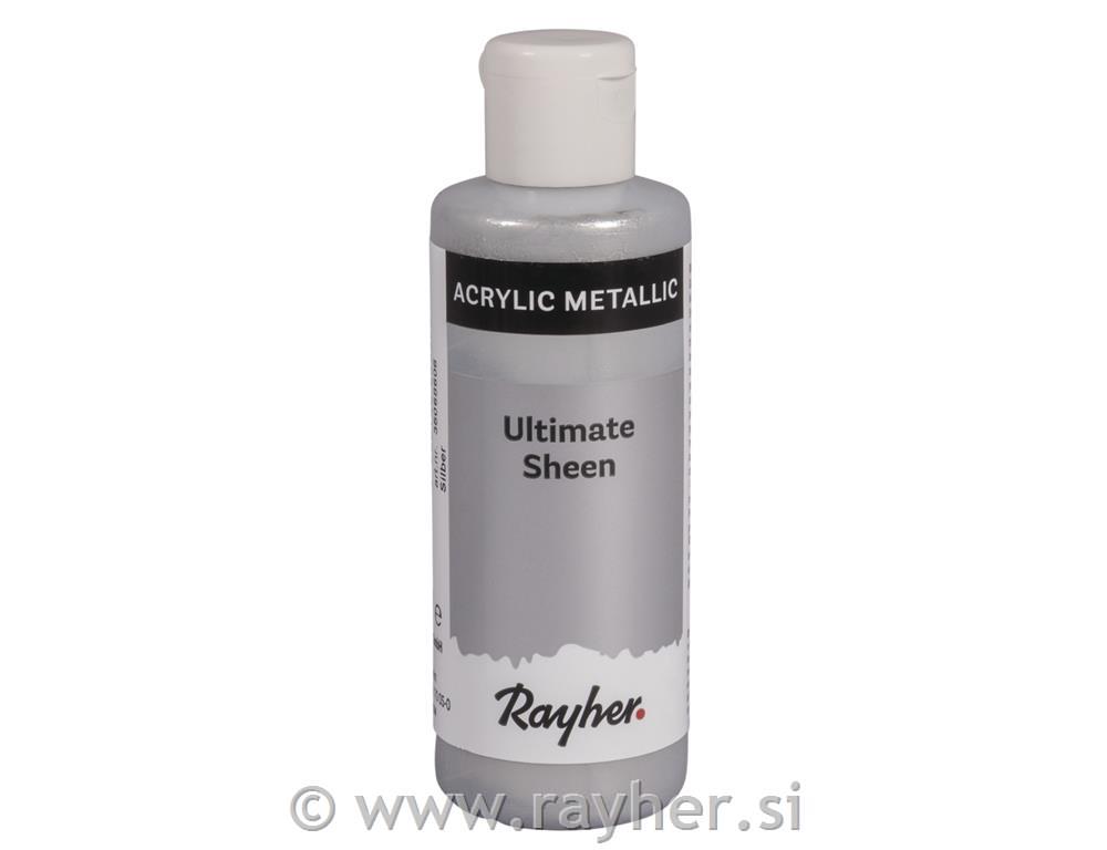 Akrilna boja Ultimate Sheen, srebrna, metalik, 80 ml