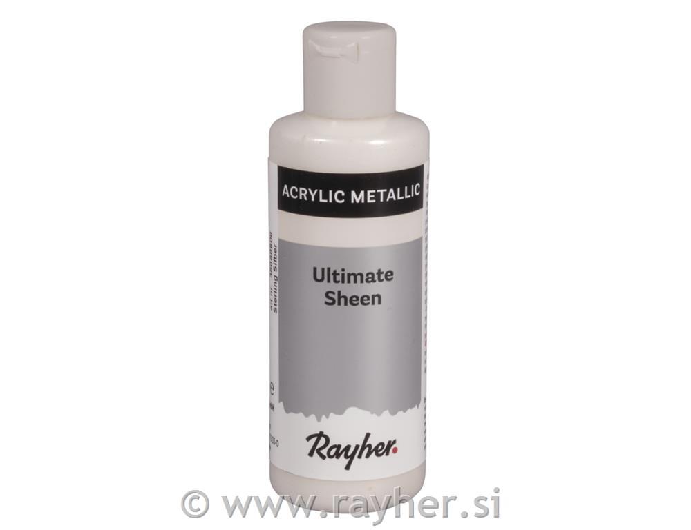Akrilna boja Ultimate Sheen, srebrna preljevna, metalik, 80 ml