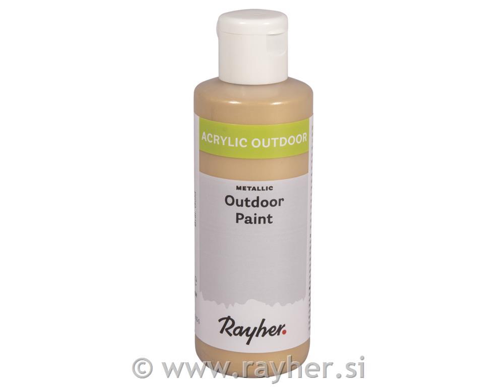 Outdoor Paint, acrylic, metallic, brilliant gold, bottle 80ml