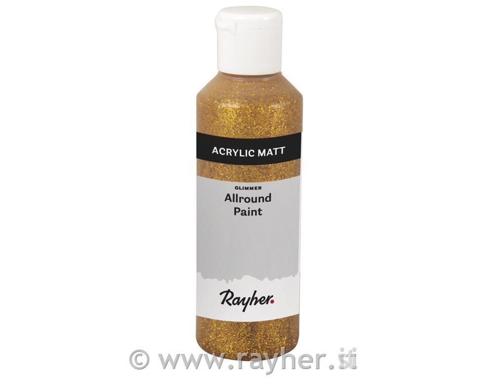 Akrilna barva z bleščicami, zlata, 80ml