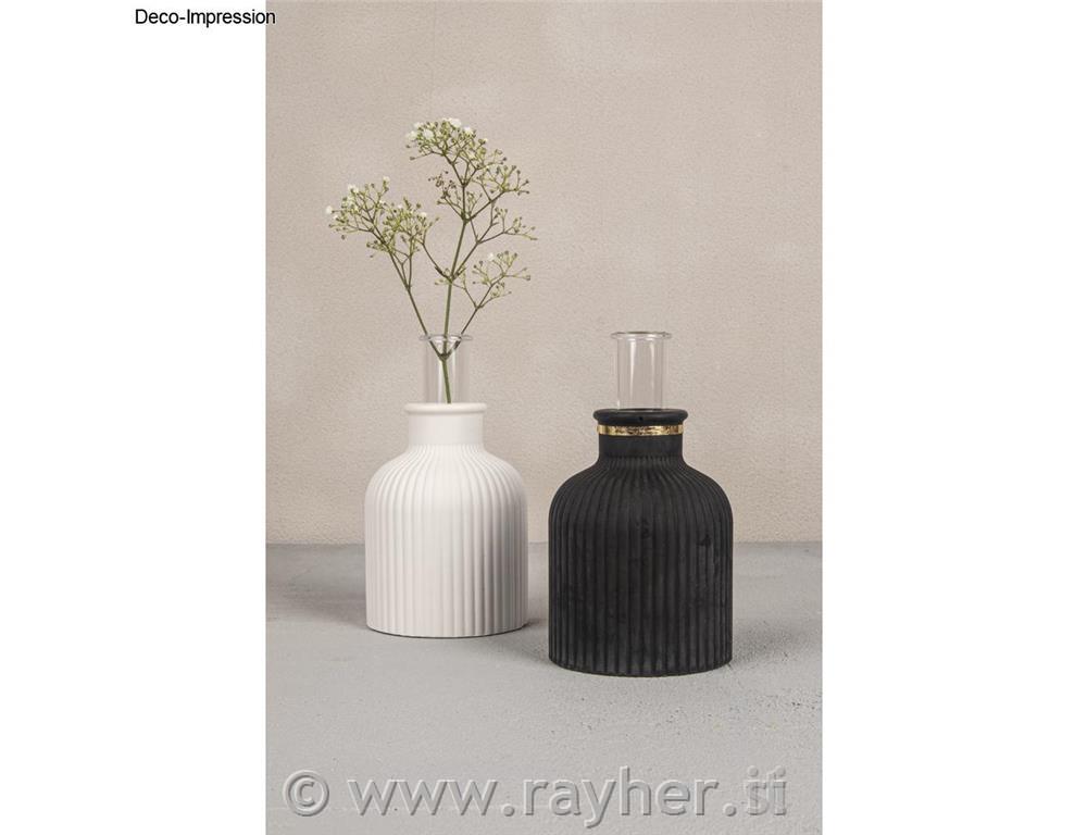 Silicone mould Vase, finely fluted, bottom o8,3cm, height 9.5cm, +test tube