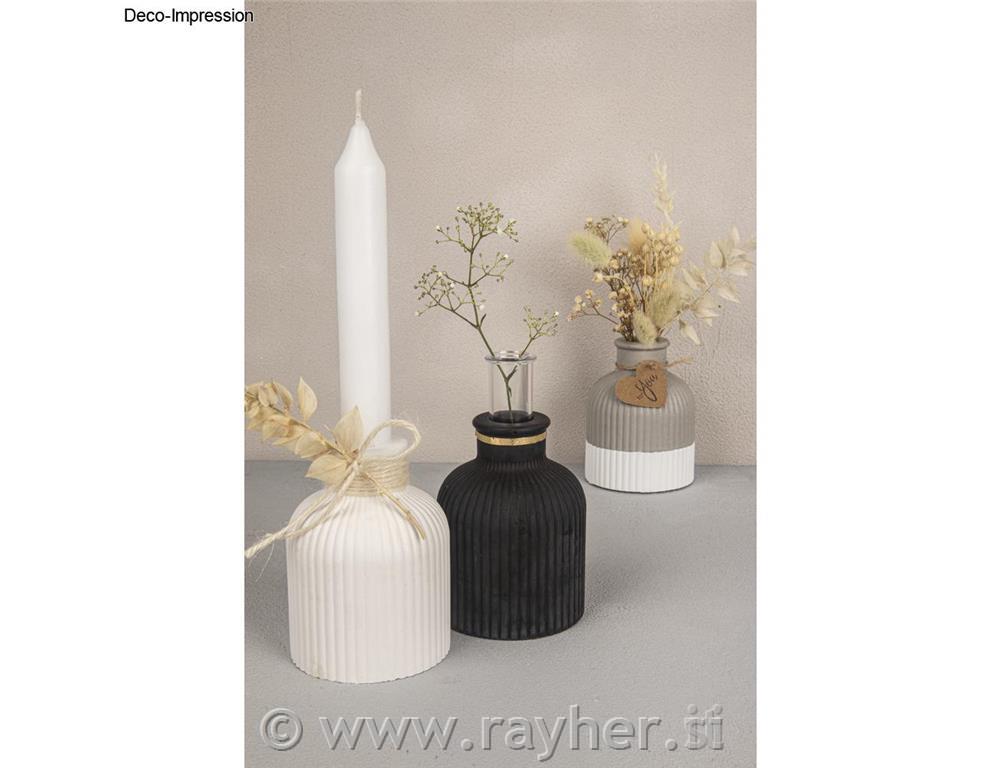 Silicone mould Vase, finely fluted, bottom o8,3cm, height 9.5cm, +test tube