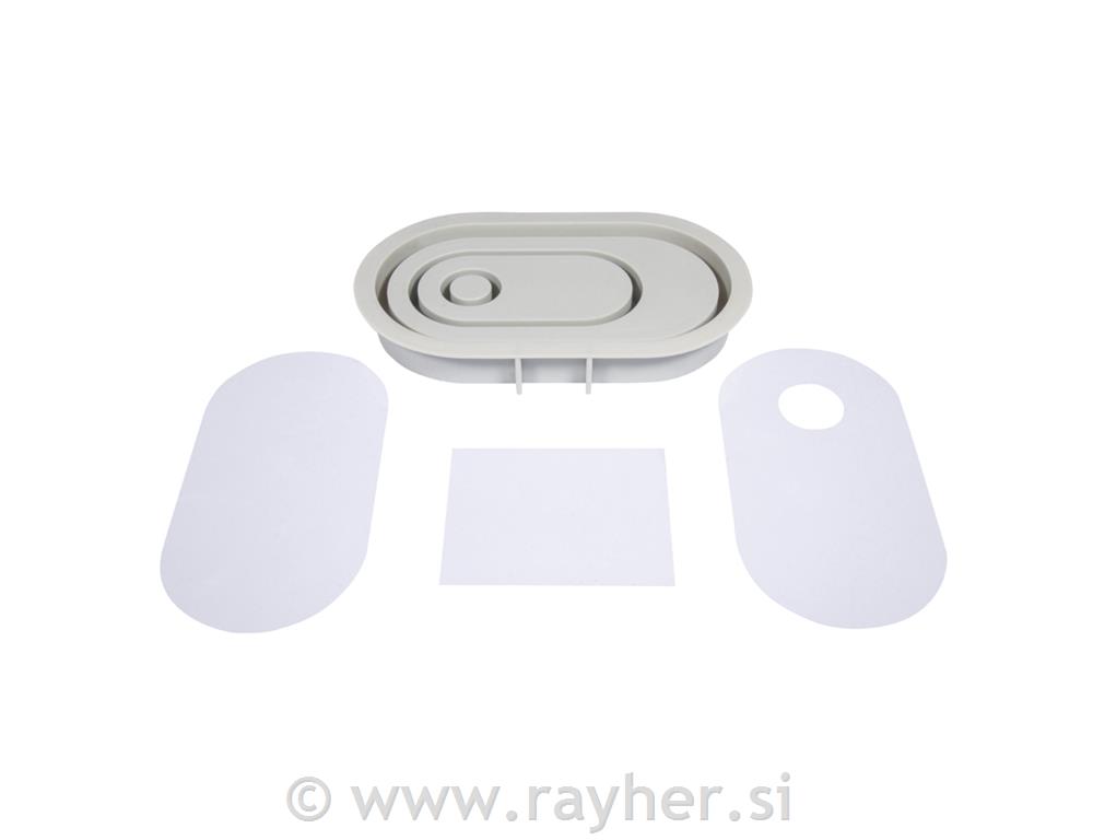 Silkonski kalup Svečnik oval, 18,5x10,3x2,5 cm
