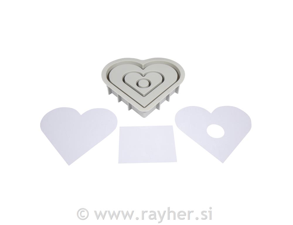 Silicone mould Candleholder Heart, 15.9x15x2.5 cm